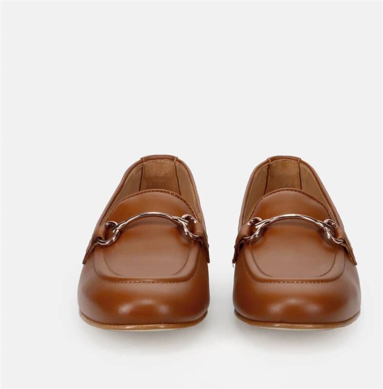 Sangiorgio Bruin Leren Mocassin Schoenen Brown Dames