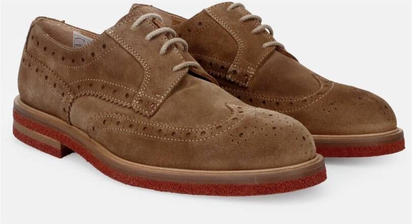 Sangiorgio Bruin Leren Platte Schoenen Klassieke Stijl Brown Heren