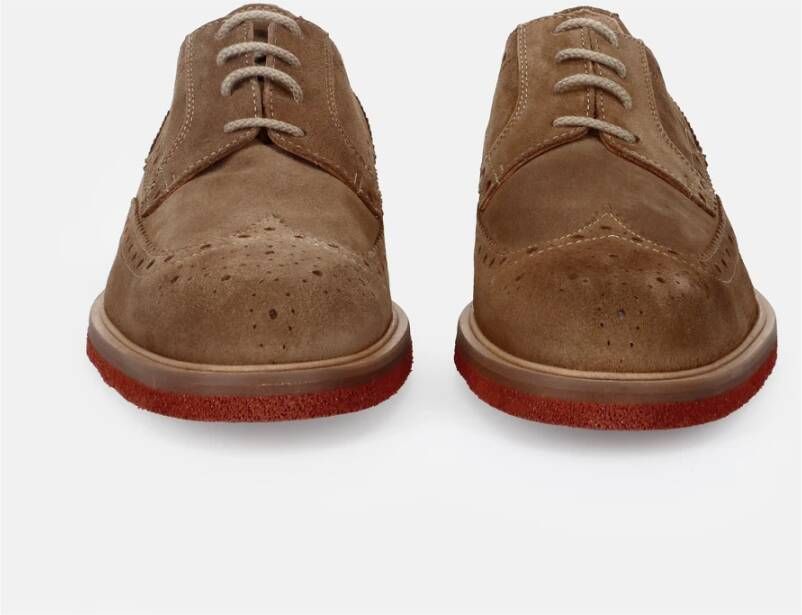 Sangiorgio Bruin Leren Platte Schoenen Klassieke Stijl Brown Heren