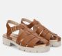 Sangiorgio Bruin Leren Sandalen Licht Stijlvol Brown Dames - Thumbnail 2