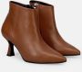 Sangiorgio Bruine Leren Enkellaarzen Elegante Silhouet Brown Dames - Thumbnail 2