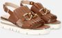 Sangiorgio Bruine Leren Sandalen Brown Dames - Thumbnail 2