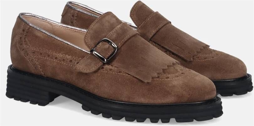 Sangiorgio Bruine Suède Mocassin Schoenen Brown Dames