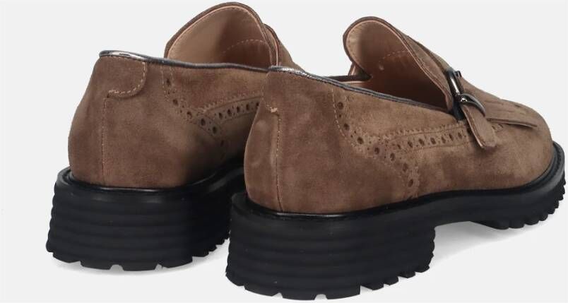 Sangiorgio Bruine Suède Mocassin Schoenen Brown Dames