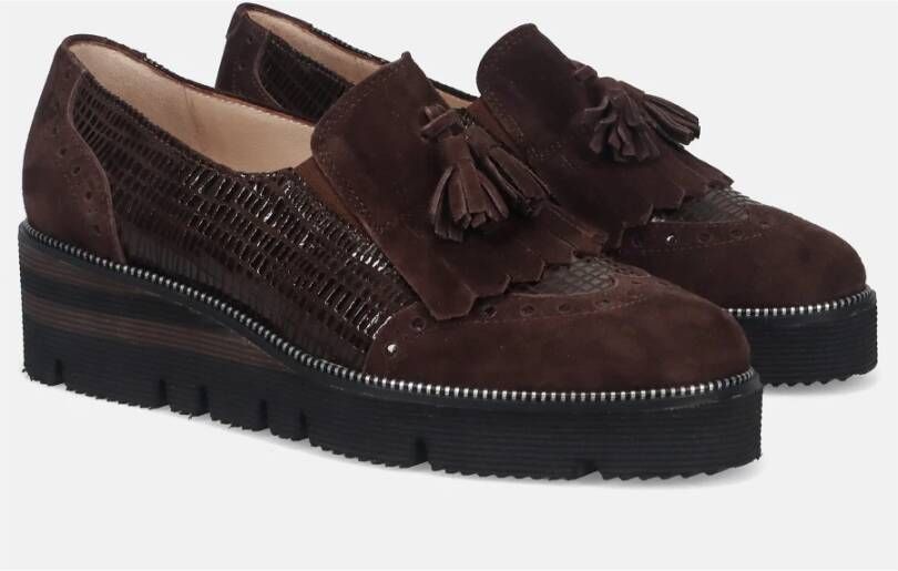 Sangiorgio Donkerbruine Sneakers met Franje en Kwastjes Brown Dames