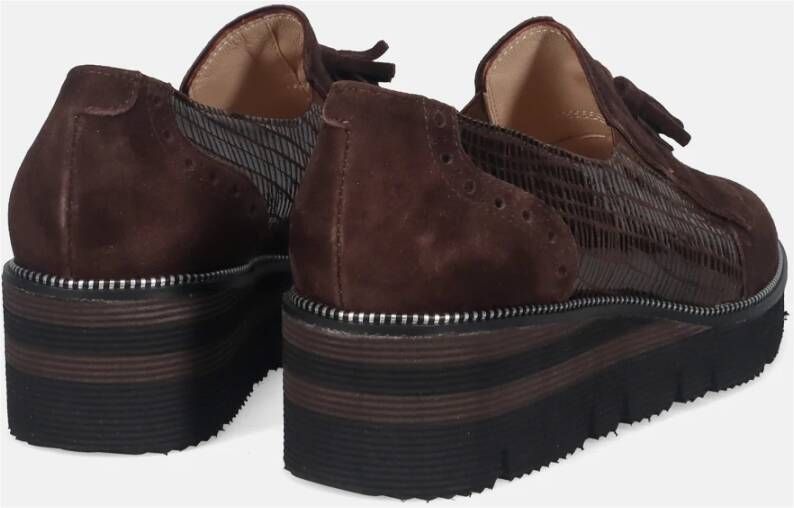 Sangiorgio Donkerbruine Sneakers met Franje en Kwastjes Brown Dames