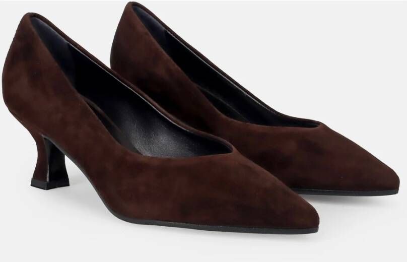 Sangiorgio Donkerbruine Suède Pumps Brown Dames