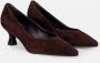 Sangiorgio Donkerbruine Suède Pumps Brown Dames - Thumbnail 2