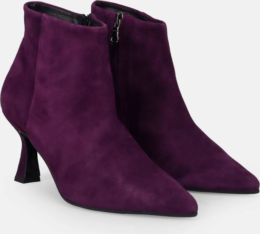 Sangiorgio Elegante Paarse Suède Enkellaarzen Purple Dames