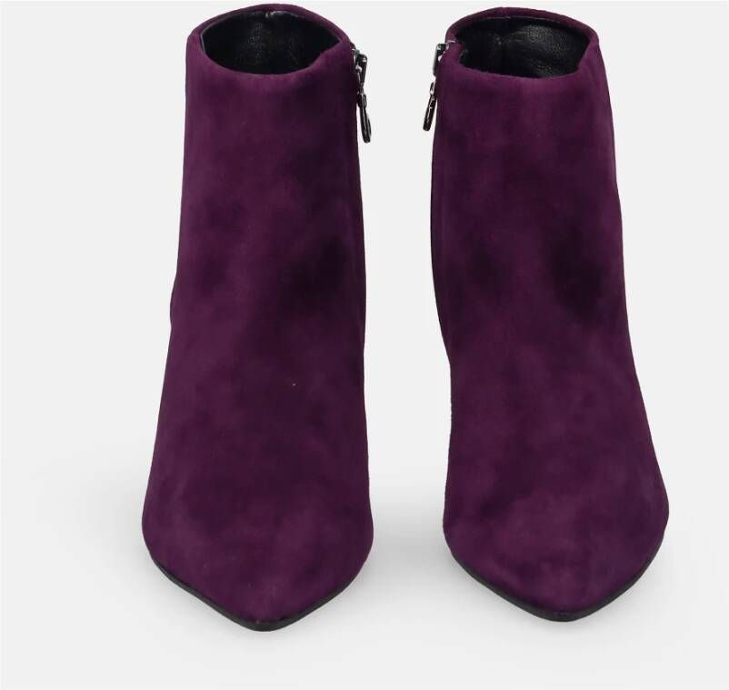 Sangiorgio Elegante Paarse Suède Enkellaarzen Purple Dames