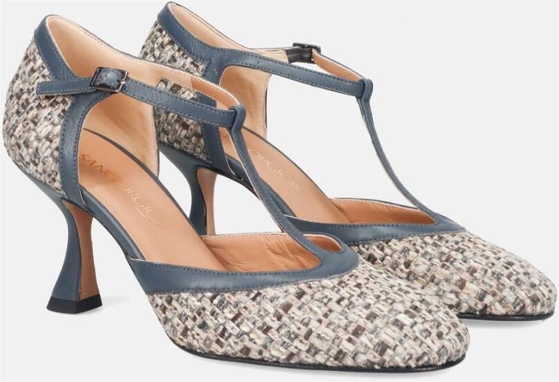 Sangiorgio Heldere Blauwe Geweven Stof Pumps Blue Dames