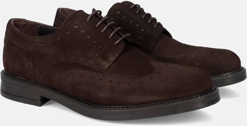 Sangiorgio Klassieke donkerbruine platte schoenen Brown Heren