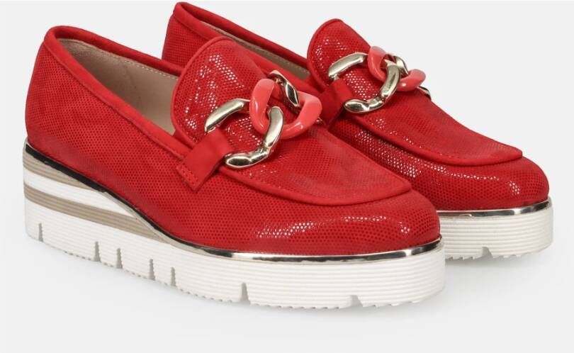 Sangiorgio Rode Suède Mocassins Red Dames