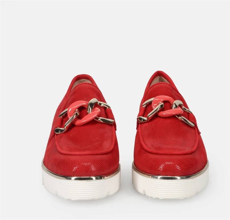 Sangiorgio Rode Suède Mocassins Red Dames