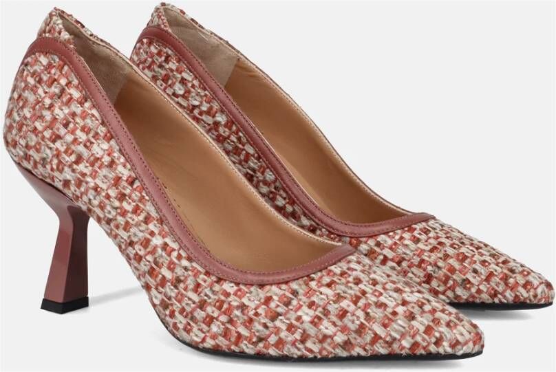 Sangiorgio Roze Geweven Stof Pumps Pink Dames