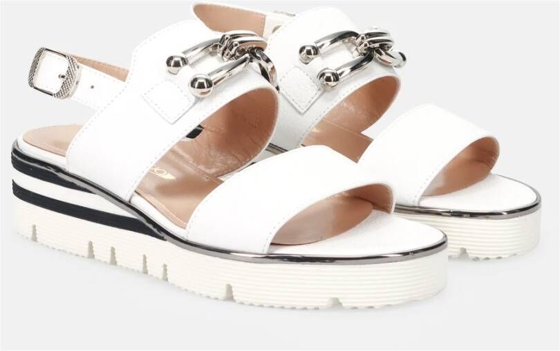 Sangiorgio Witte Leren Sandalen White Dames