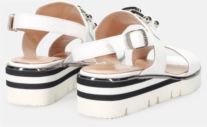 Sangiorgio Witte Leren Sandalen White Dames