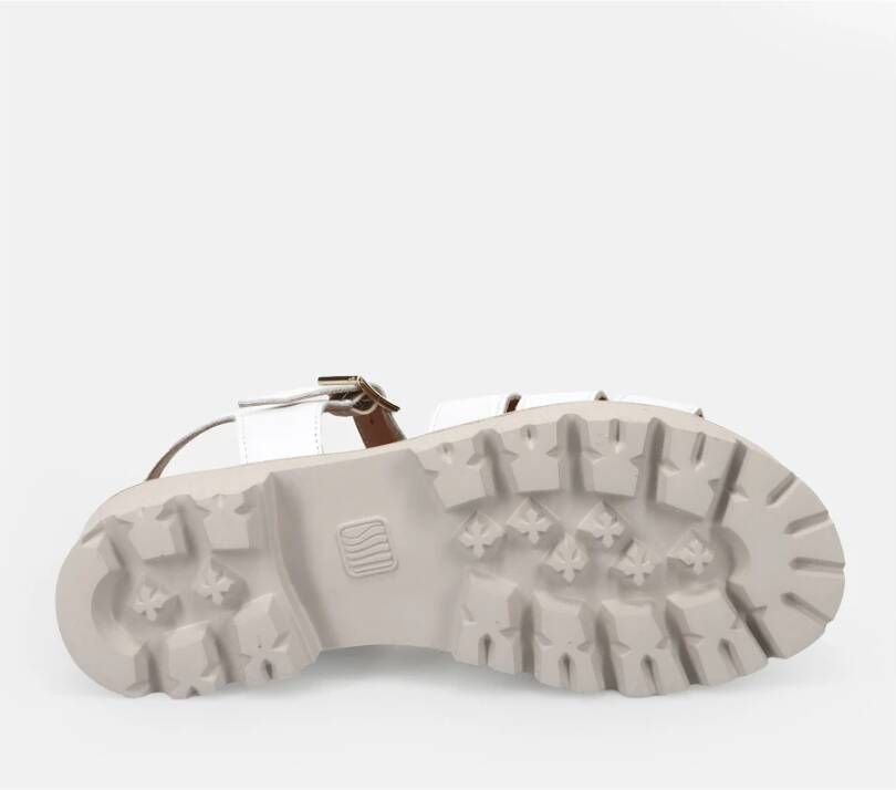 Sangiorgio Witte Leren Sandalen White Dames