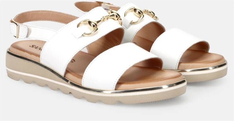 Sangiorgio Witte Leren Sandalen White Dames