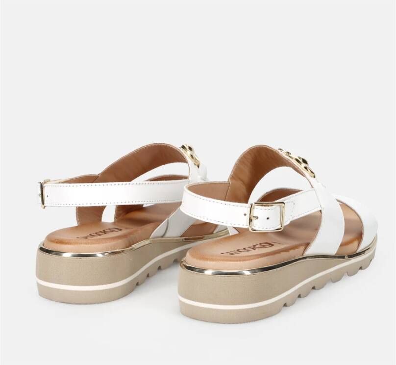 Sangiorgio Witte Leren Sandalen White Dames