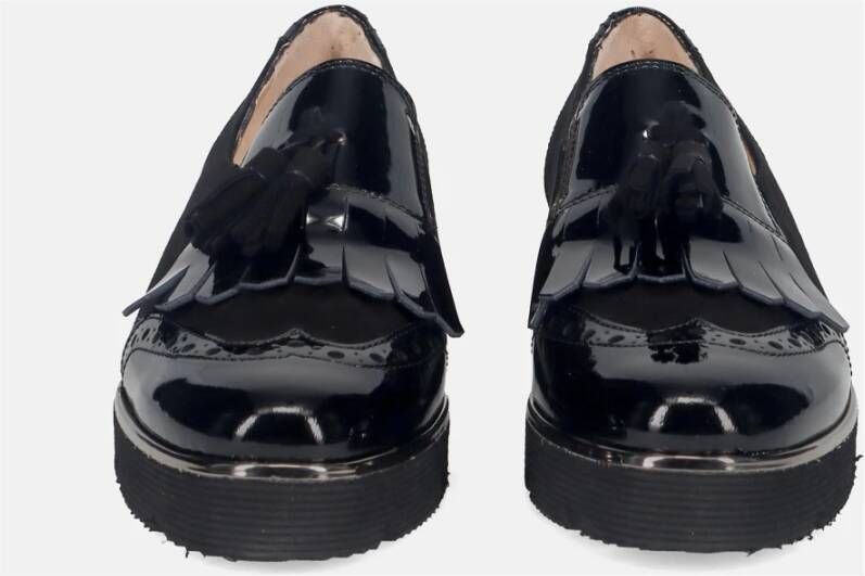 Sangiorgio Zwarte Franje Kwast Instap Sneakers Black Dames