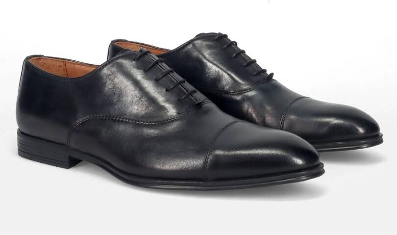 Sangiorgio Zwarte Leren Brogues Schoenen Black Heren