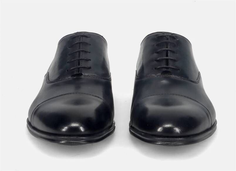 Sangiorgio Zwarte Leren Brogues Schoenen Black Heren