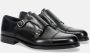 Sangiorgio Zwarte Monk Strap Leren Schoenen Black Heren - Thumbnail 2