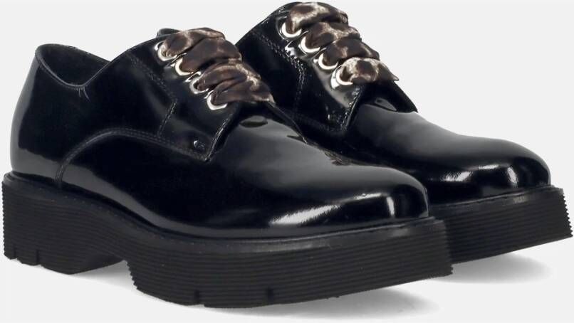 Sangiorgio Zwarte Veterschoenen Black Dames