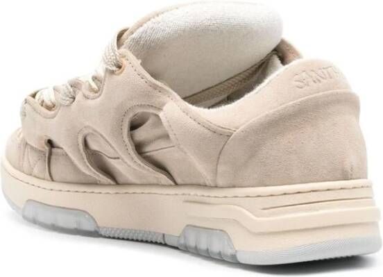 Santha Beige Suède Sneaker met Gewatteerd Ontwerp Gray Heren