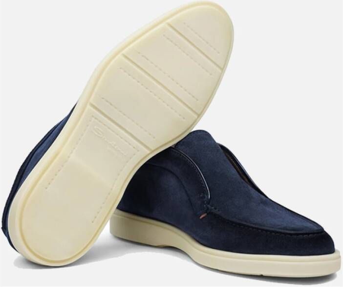 Santoni Stijlvolle Loafer Schoenen voor Mannen Blue Heren