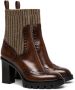 Santoni Klassieke Leren Brogue Soklaars Bruin Dames - Thumbnail 2