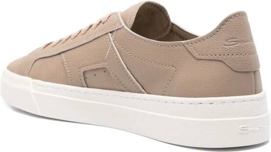 Santoni Beige Leren Panel Sneaker Beige Heren