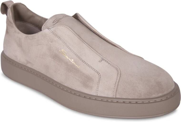 Santoni Beige Sneakers Verhoog Stijl Eigentijdse Look Beige Heren