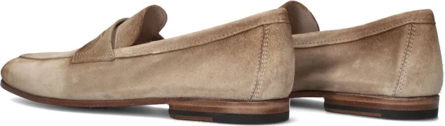 Santoni Beige Suede Loafers 18837 Carlo Beige Heren