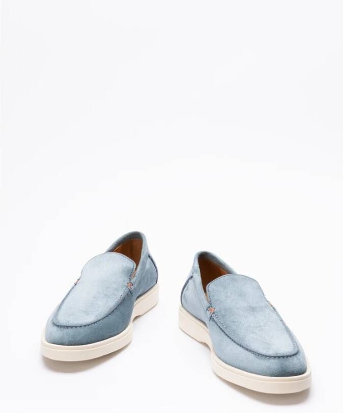 Santoni Blauwe Botanist Loafers Blue Heren