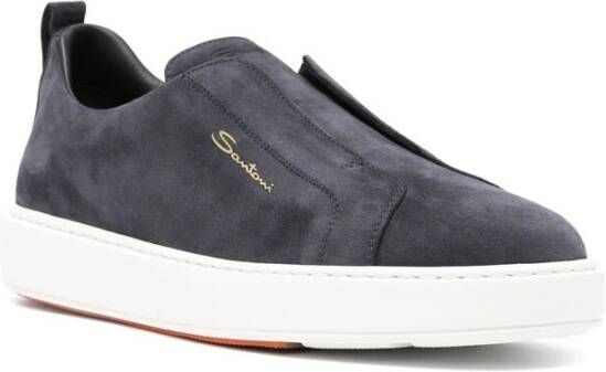 Santoni Blauwe Instap Sneaker Blue Heren