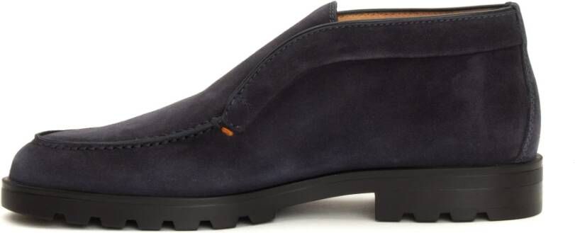 Santoni Blauwe Instappers Casual Formeel Blue Heren