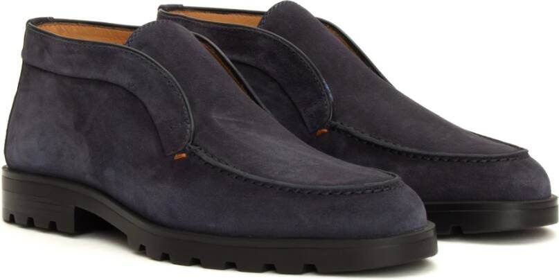 Santoni Blauwe Instappers Casual Formeel Blue Heren