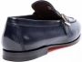 Santoni Blauwe Leren Ambachtelijke Schoenen Blue Heren - Thumbnail 4