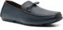 Santoni Blauwe Leren Loafers Casual Flats Blue Heren - Thumbnail 2