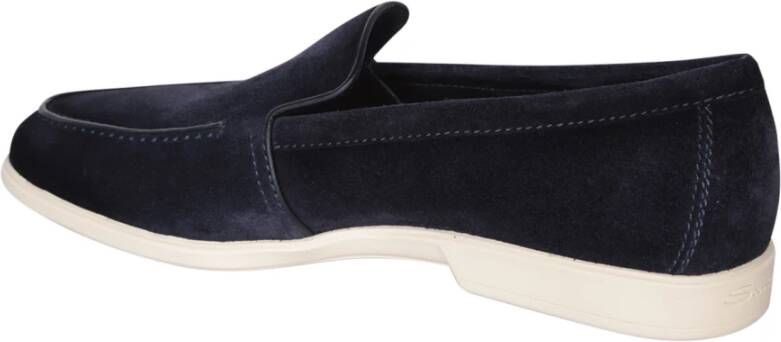 Santoni Blauwe Loafer Schoenen Ss24 Blue Heren