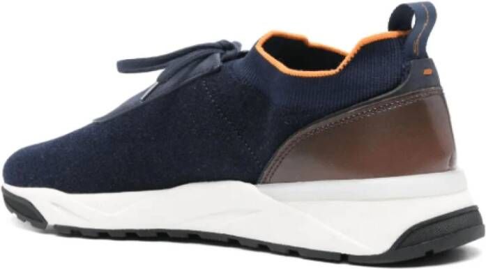 Santoni Blauwe Mesh Sneakers Blue Heren