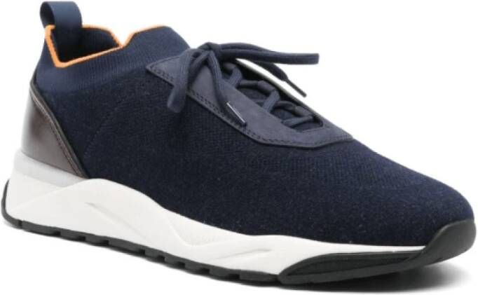 Santoni Blauwe Mesh Sneakers Blue Heren