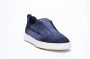 Santoni Blauwe Slip-On Sneakers met Leren Hiel Blue Heren - Thumbnail 2