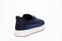 Santoni Blauwe Slip-On Sneakers met Leren Hiel Blue Heren - Thumbnail 3