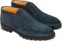 Santoni Blauwe Suède Laarzen met Oranje Stiksels Blue Heren - Thumbnail 3