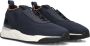 Santoni Blauwe Textiel Leren Sneakers 21601 Innova Blue Heren - Thumbnail 2