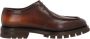 Santoni Bruin Leren Derby Platte Schoenen Brown Heren - Thumbnail 3