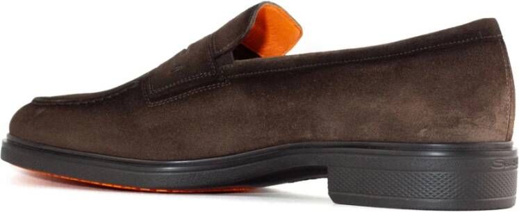 Santoni Bruin Leren Instap Mocassin Schoenen Brown Heren